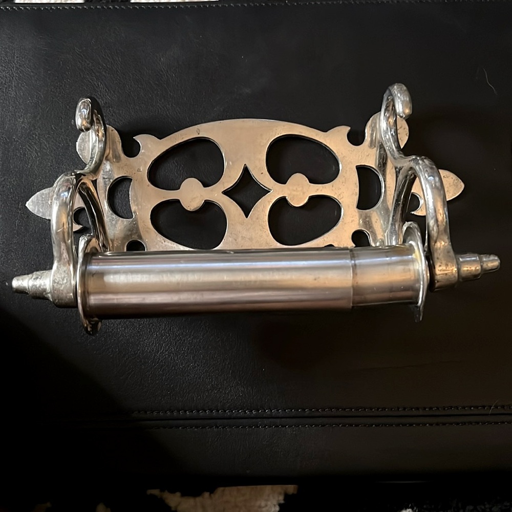 Vintage Victorian Chrome Toilet Paper Holder